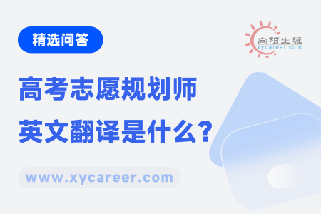 高考志愿规划师英文翻译是什么？ 