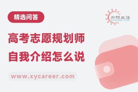高考志愿规划师自我介绍怎么说?