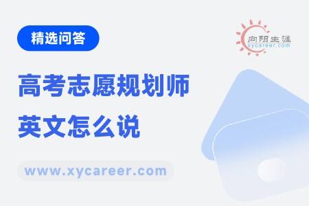 高考志愿规划师英文怎么说？ 