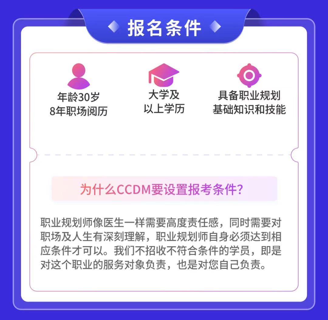 职业规划师报考条件