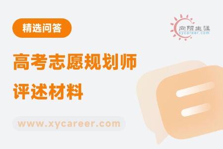 高考志愿规划师评述材料