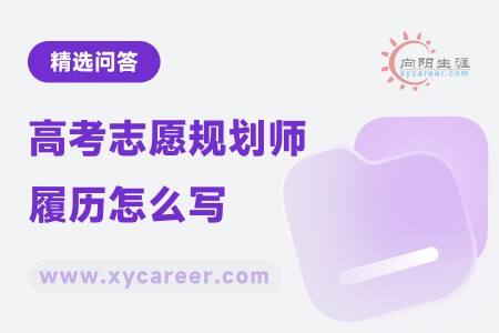 高考志愿规划师履历怎么写