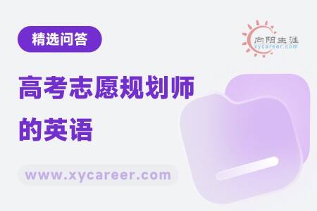 高考志愿规划师的英语