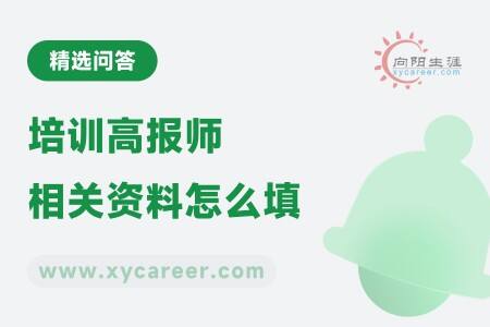 培训高报师相关资料怎么填